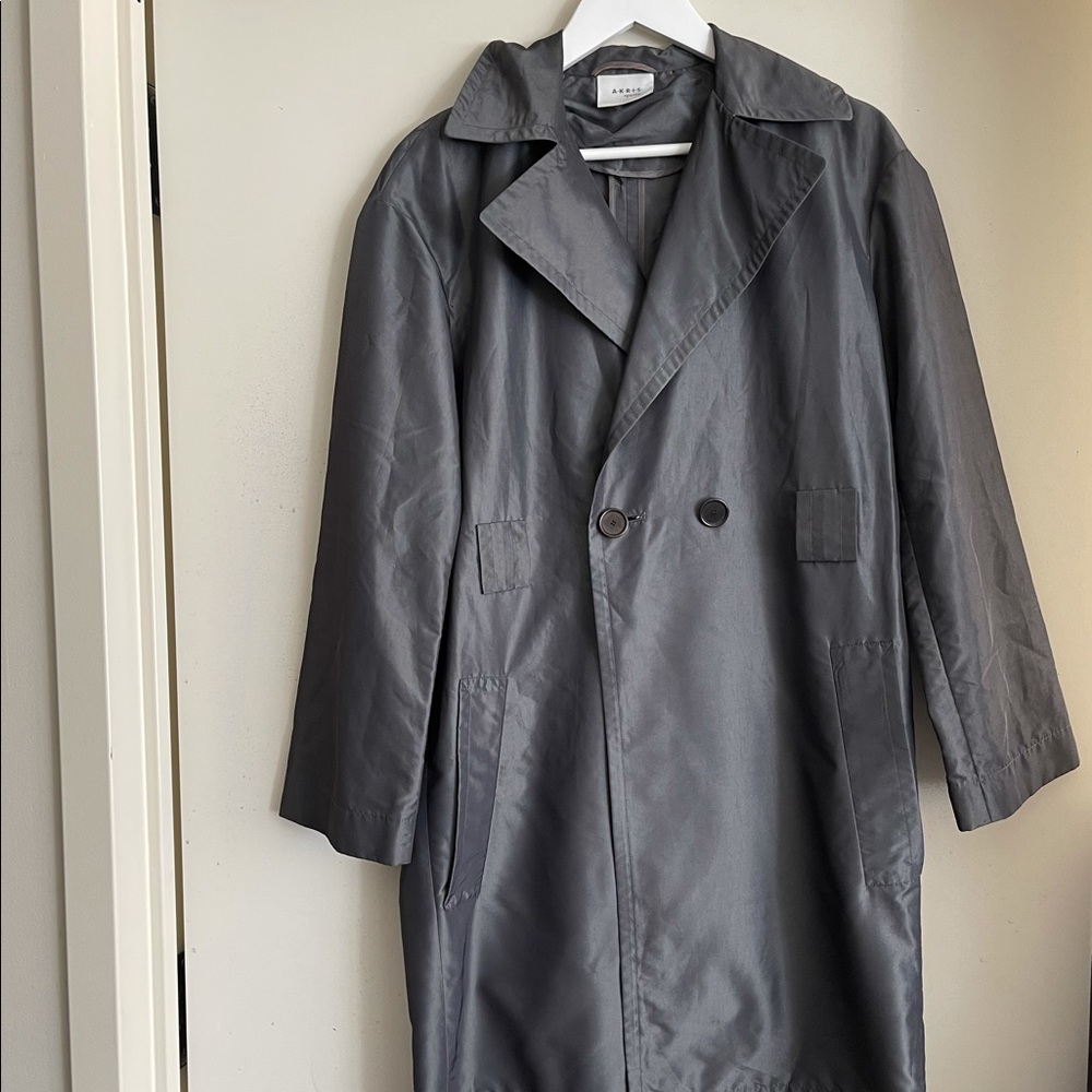Akris Punto Lightweight Charcoal Trench Coat - Picture 1 of 6